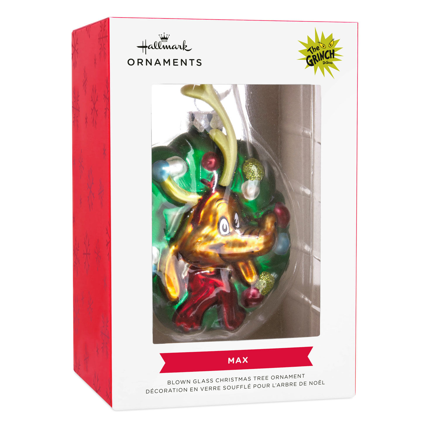 Dr. Seuss's How the Grinch Stole Christmas!&trade; Max in Wreath Blown Glass Hallmark Ornament, , large image number 5