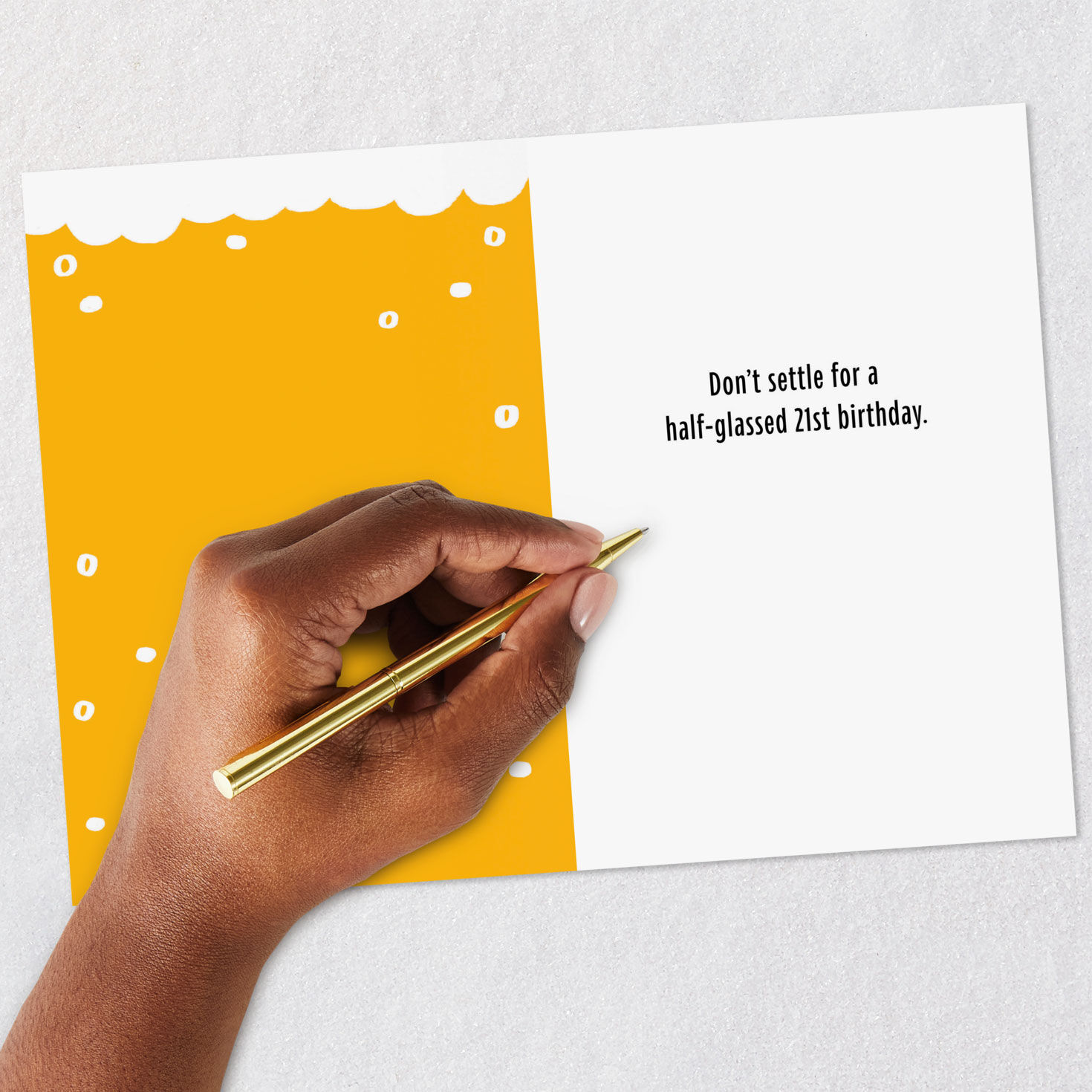 Beer Glass Funny 21st Birthday Card Signing card image number 6