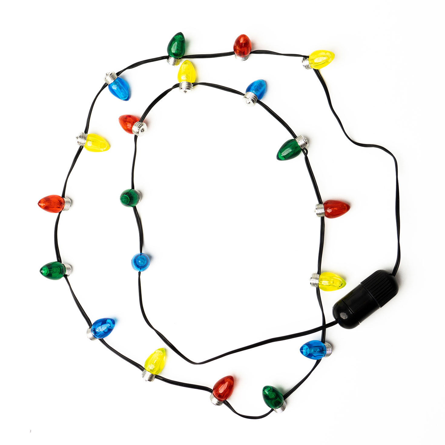 Lotsa Lites Flashing Christmas Lights Holiday Necklace
