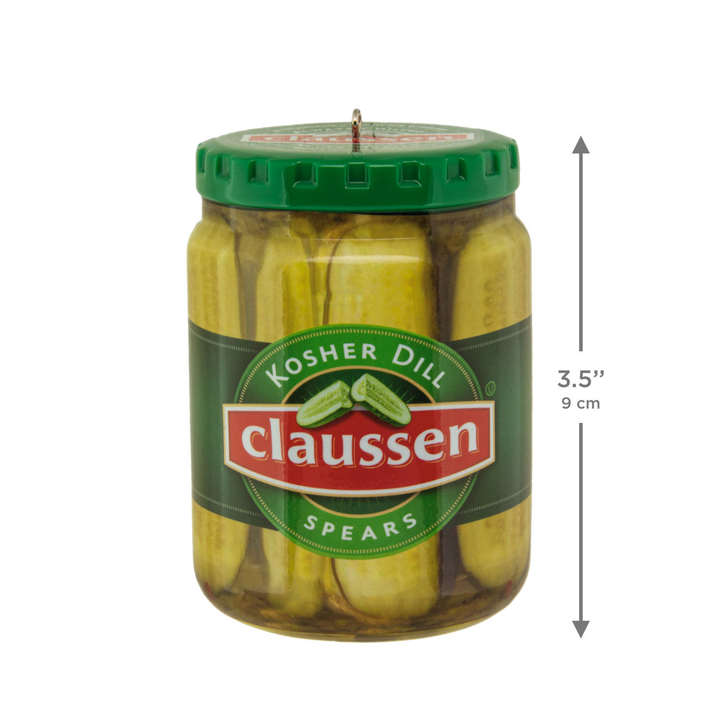 Claussen Pickle Jar Christmas Ornament measurement image number 3