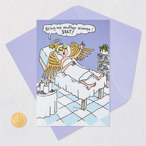 Recovering Guardian Angel Funny Birthday Card, , large image number 5