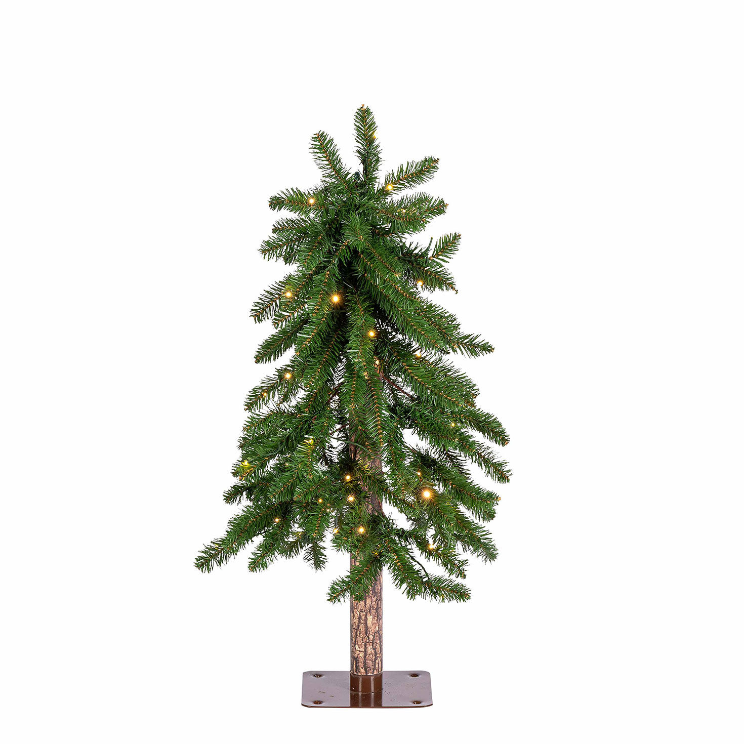 3 ft Pre-Lit Alpine Christmas Tree with 50 Color-Changing LED Lights and 119 Tips