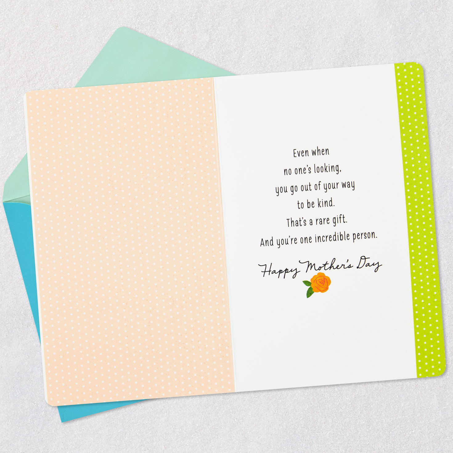 Woman Holding Flower Bouquet Mother's Day Card Open card with envelope image number 3