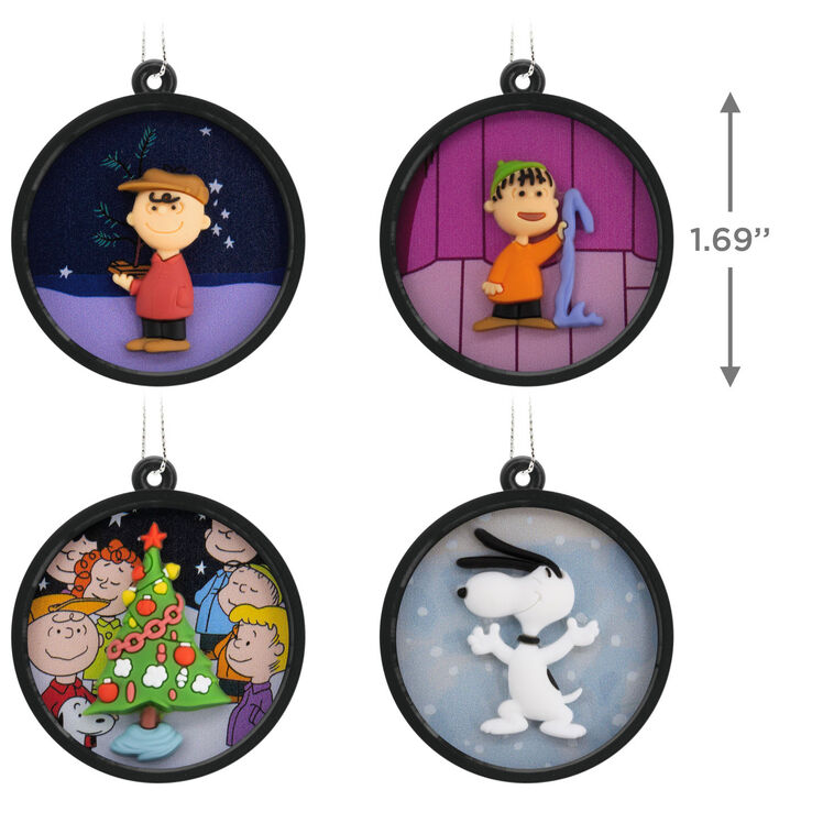 Mini Peanuts® Scenes Shatterproof Hallmark Ornaments, Set of 4, , large image number 4