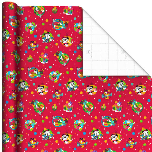 Disney Mickey Mouse and Friends Christmas Wrapping Paper, 25 sq. ft., 