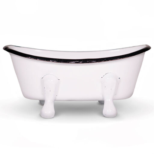 Finchberry White Metal Farmhouse Bathtub Soap Dish, 