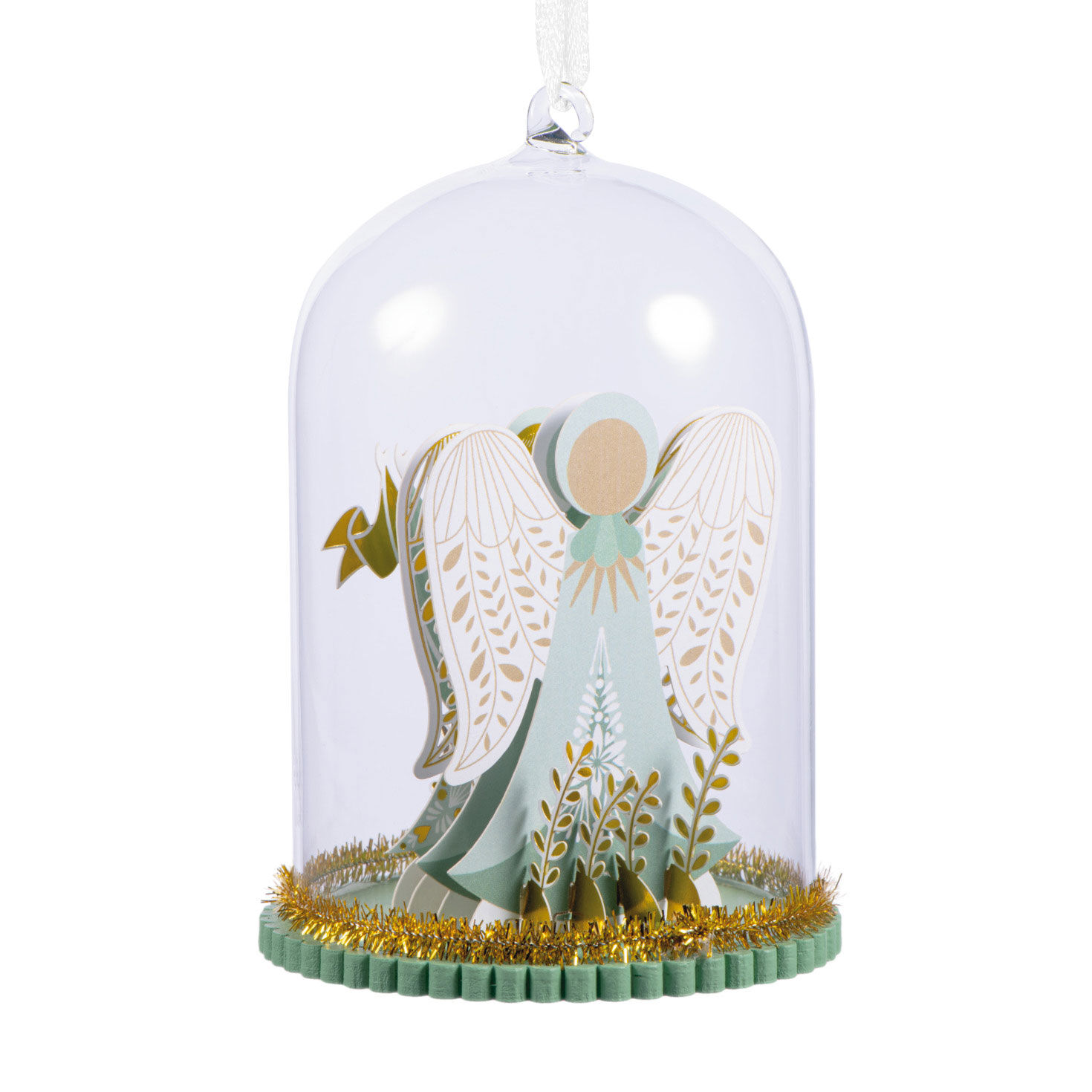 Peace Angel Cloche Christmas Ornament  image number 6