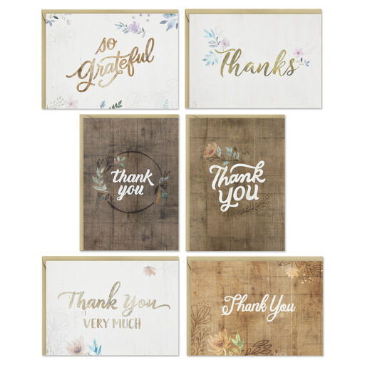 Rustic Chic Assorted Blank Thank-You Notes, Pack of 48, 