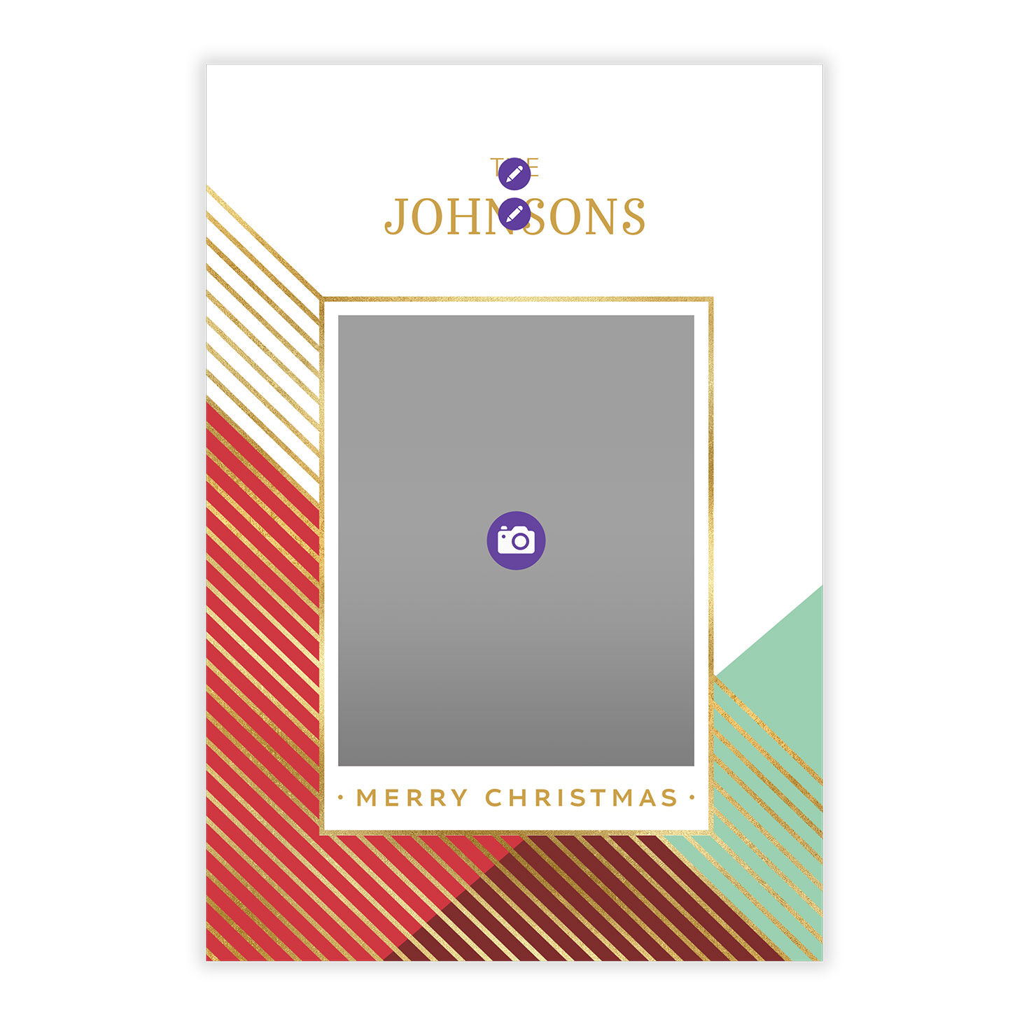 Modern Merry Flat Christmas Photo Card, , large image number 5