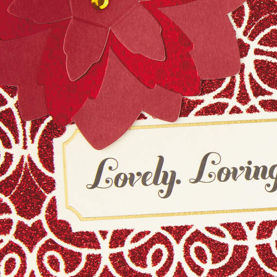 Lovely, Loving, Loved Romantic Christmas Card, , large image number 4