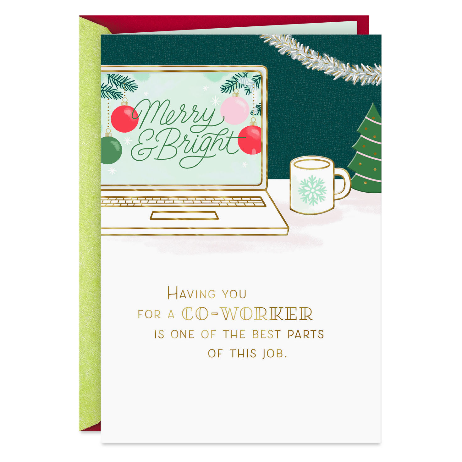 You're One of the Best Parts of This Job Christmas Card for Coworker