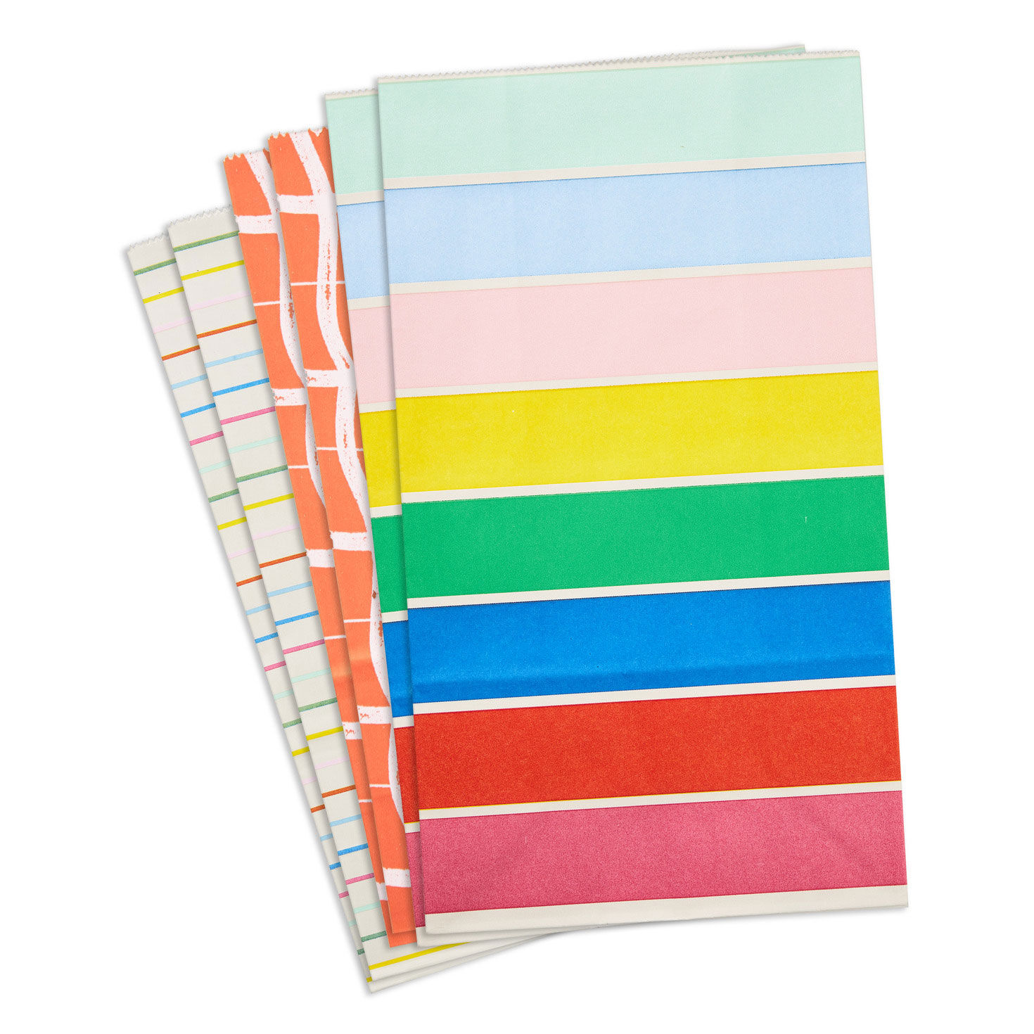 Small, Medium and Large Paper Treat Sacks Set Fronts fanned image number 4