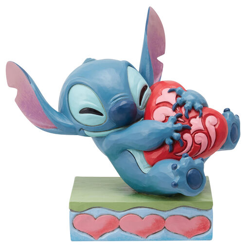 Jim Shore Disney Stitch Hugging Heart Figurine, 5", 