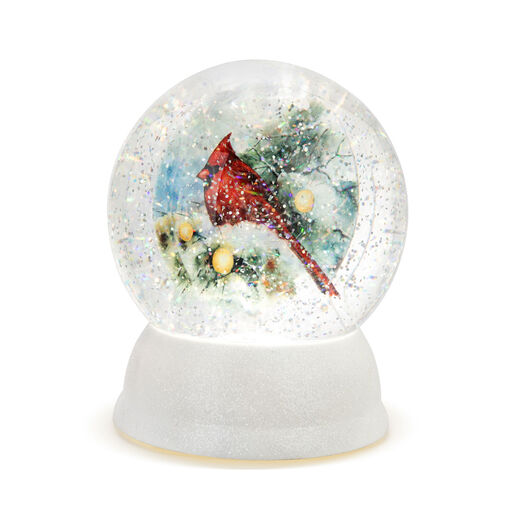 Demdaco Snow Frosted Cardinal Snow Globe With Light, 6" H, 