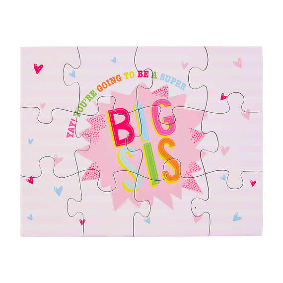 Mud Pie Pink Big Sis 12-Piece Puzzle for Kids