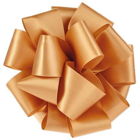 Gold Satin Ribbon Gift Bow, 5.25", , large