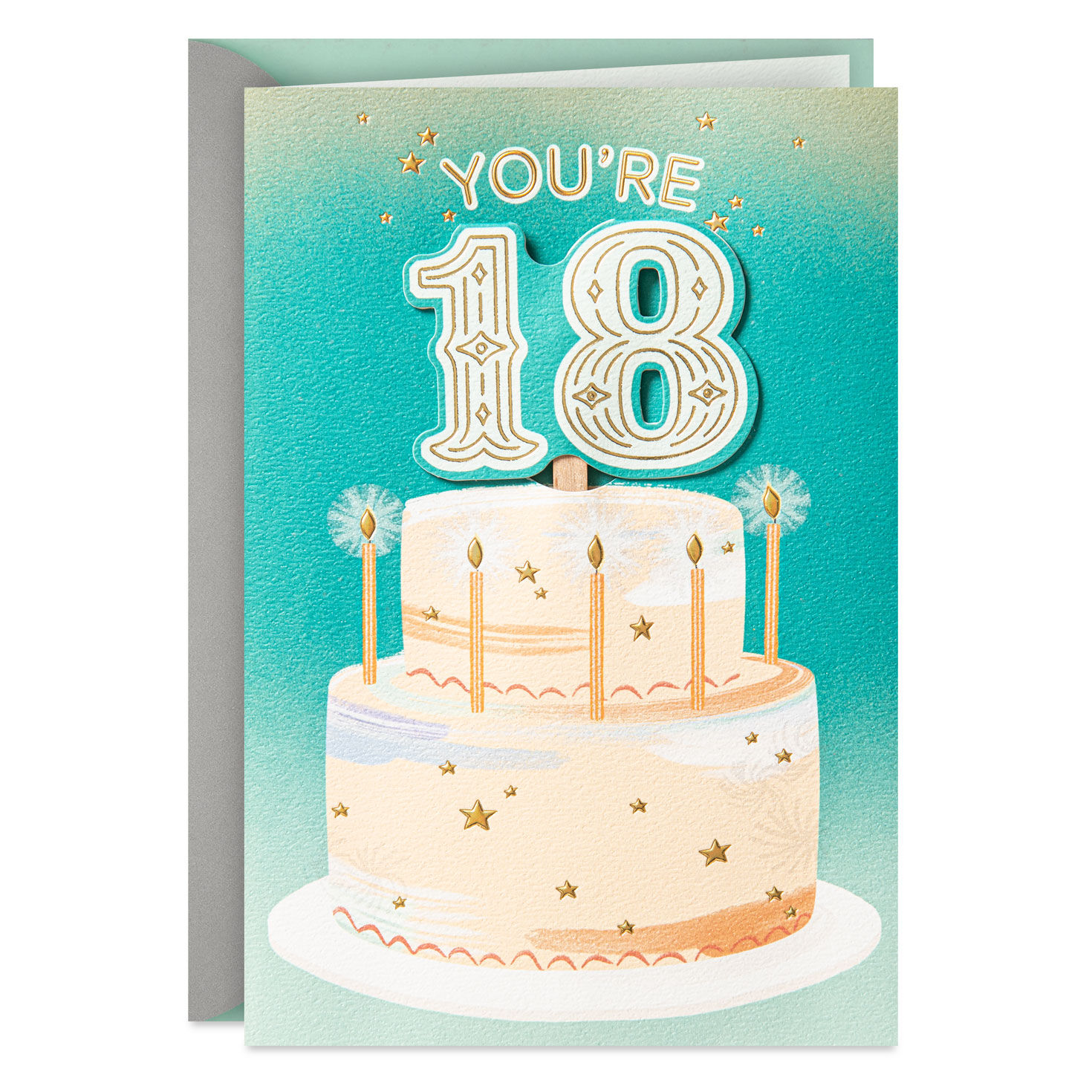 You've Grown into a Great Person 18th Birthday Card With Cake Topper