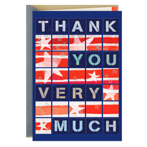 Stars and Stripes Military Appreciation Thank-You Card, 
