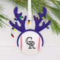 Rockies Reindeer Baseball Christmas Ornament hanging on tree image number 2