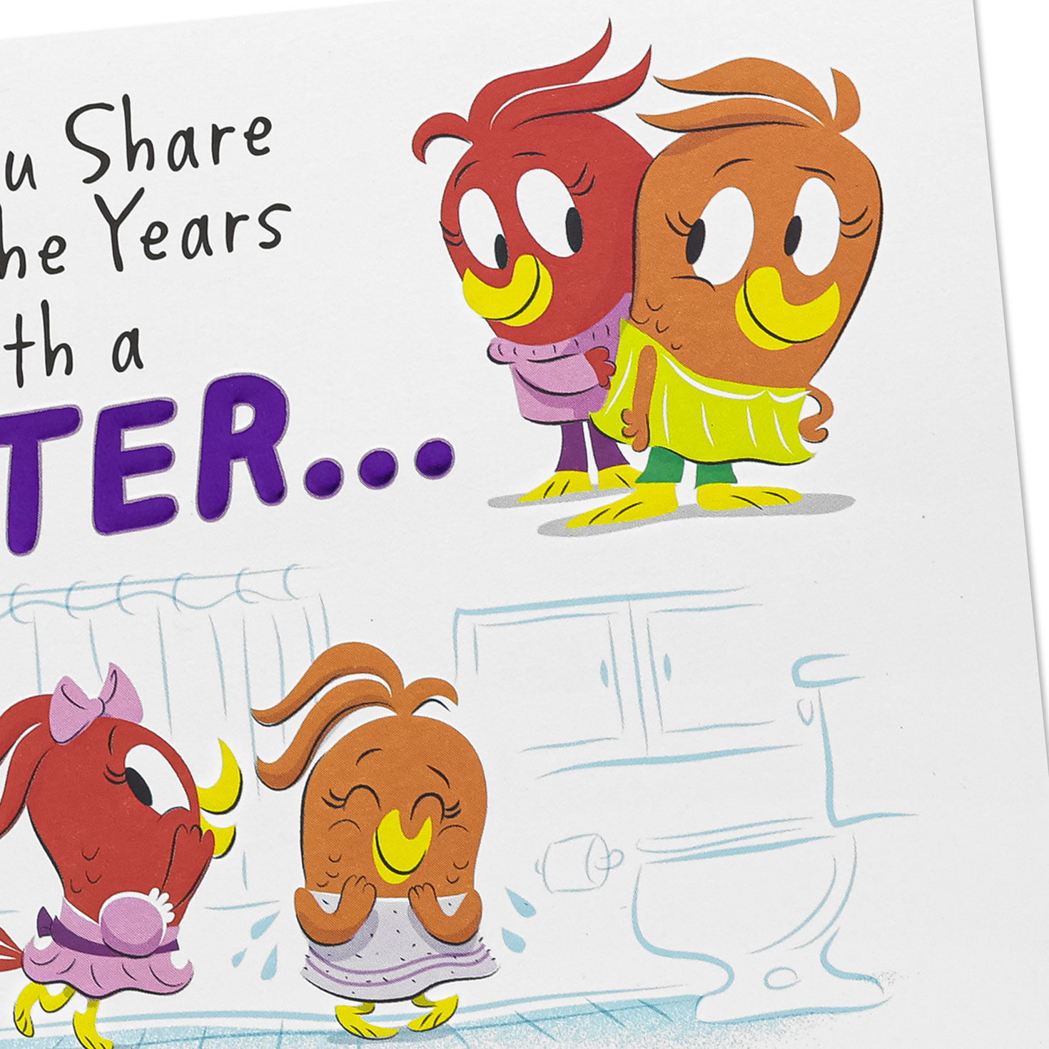 Cartoon Birds Birthday Card for Sister Card Front Detail image number 6