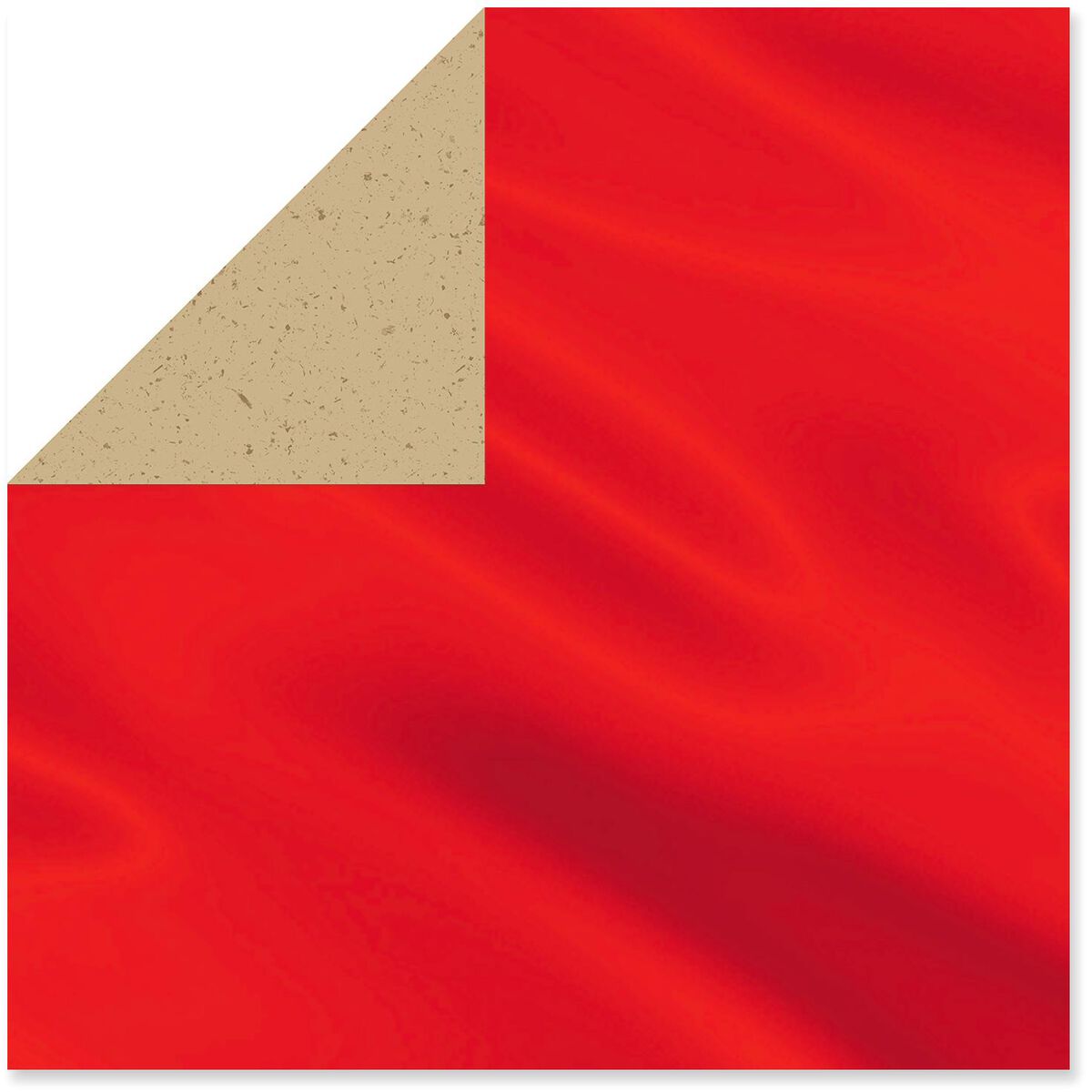 Red Metallic Foil/Kraft Reversible Christmas Wrapping Paper Roll, 25 sq