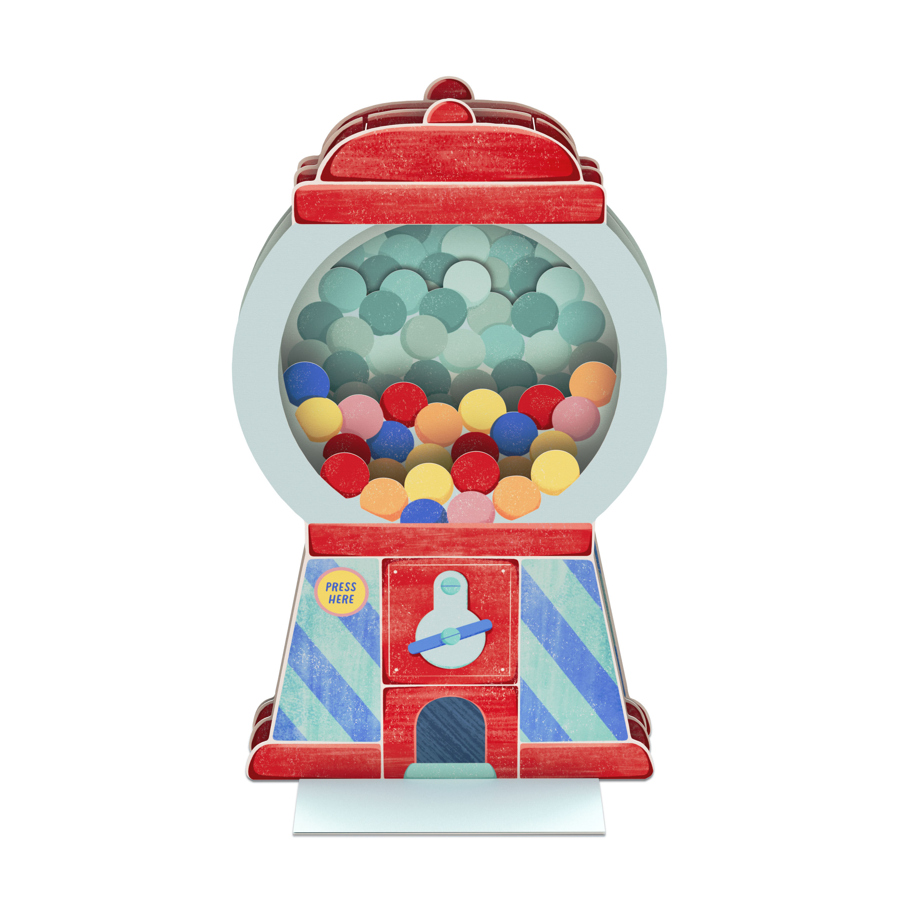 Sweet Surprises Gumball Machine Musical 3D Pop-Up Birthday Card