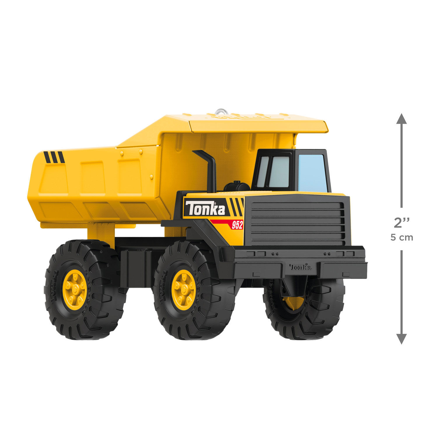 Tonka Yellow Black Dump Truck Keepsake Ornament measurement image number 3