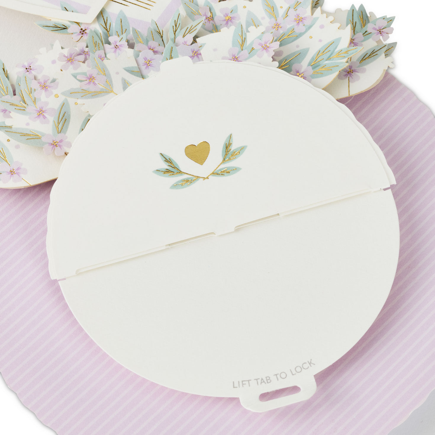 Gold Heart and Flowers Love Pop Up Card sentiment image number 5