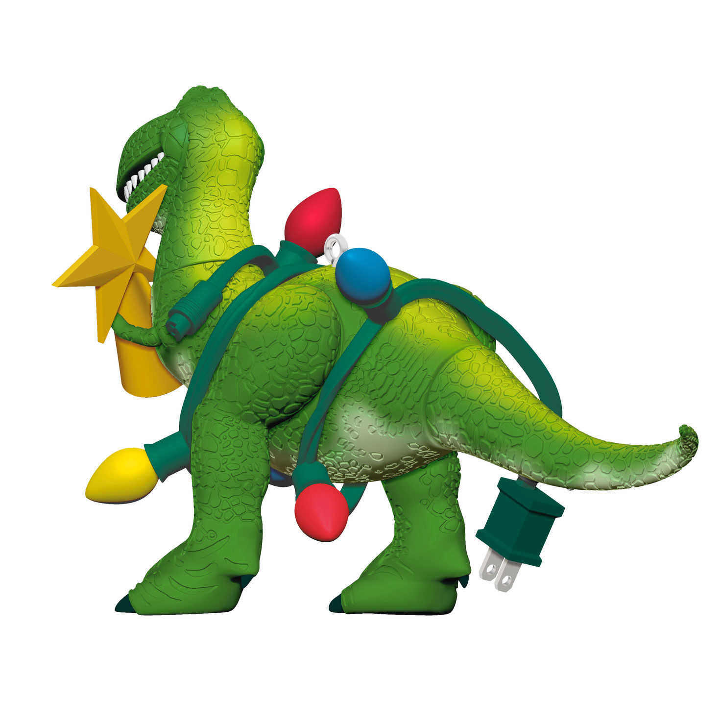 Toy Story Dinosaur in Christmas Lights Ornament Back image number 6