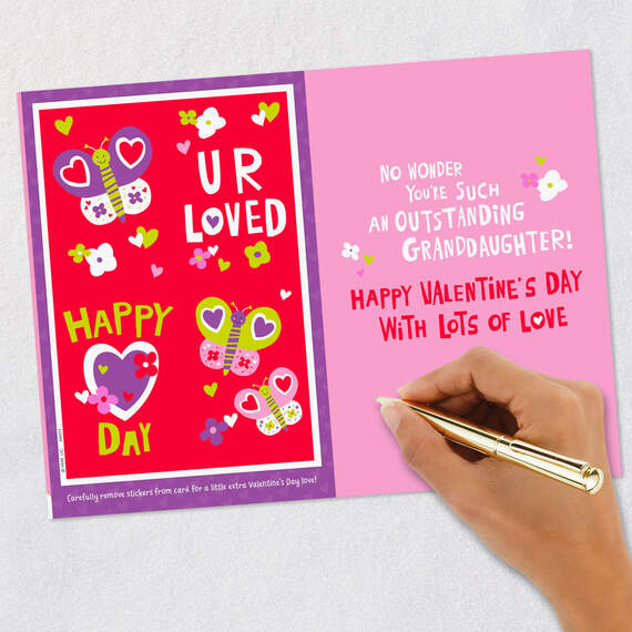 Sparkle and Shine Valentine's Day Card for Granddaughter With Stickers, , large image number 7