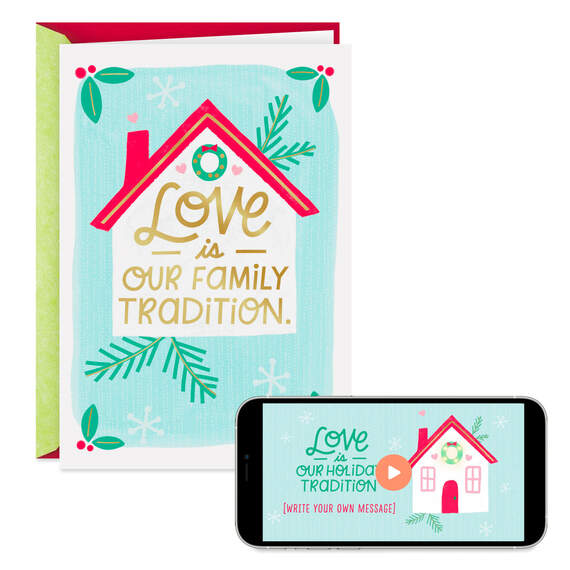 Love Is Our Family Tradition Video Greeting Christmas Card, , large image number 1