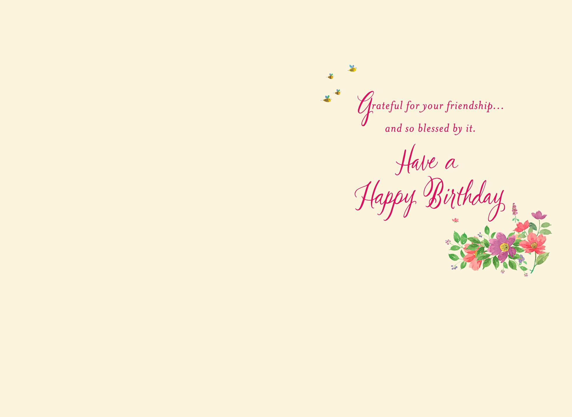 Floral Border Birthday Card for Friend