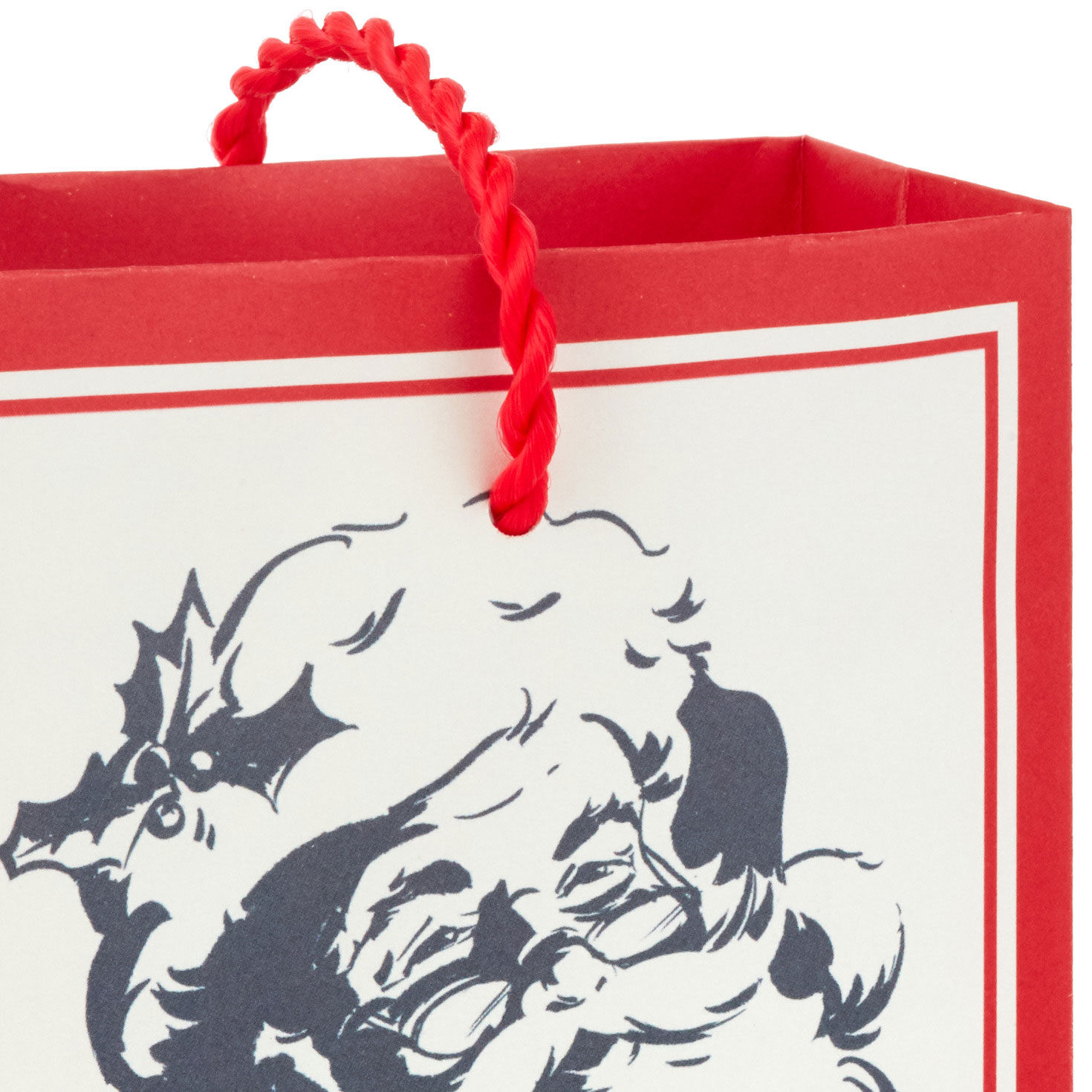 Red and White Christmas Gift Card Holder Mini Bags Handle Detail image number 4