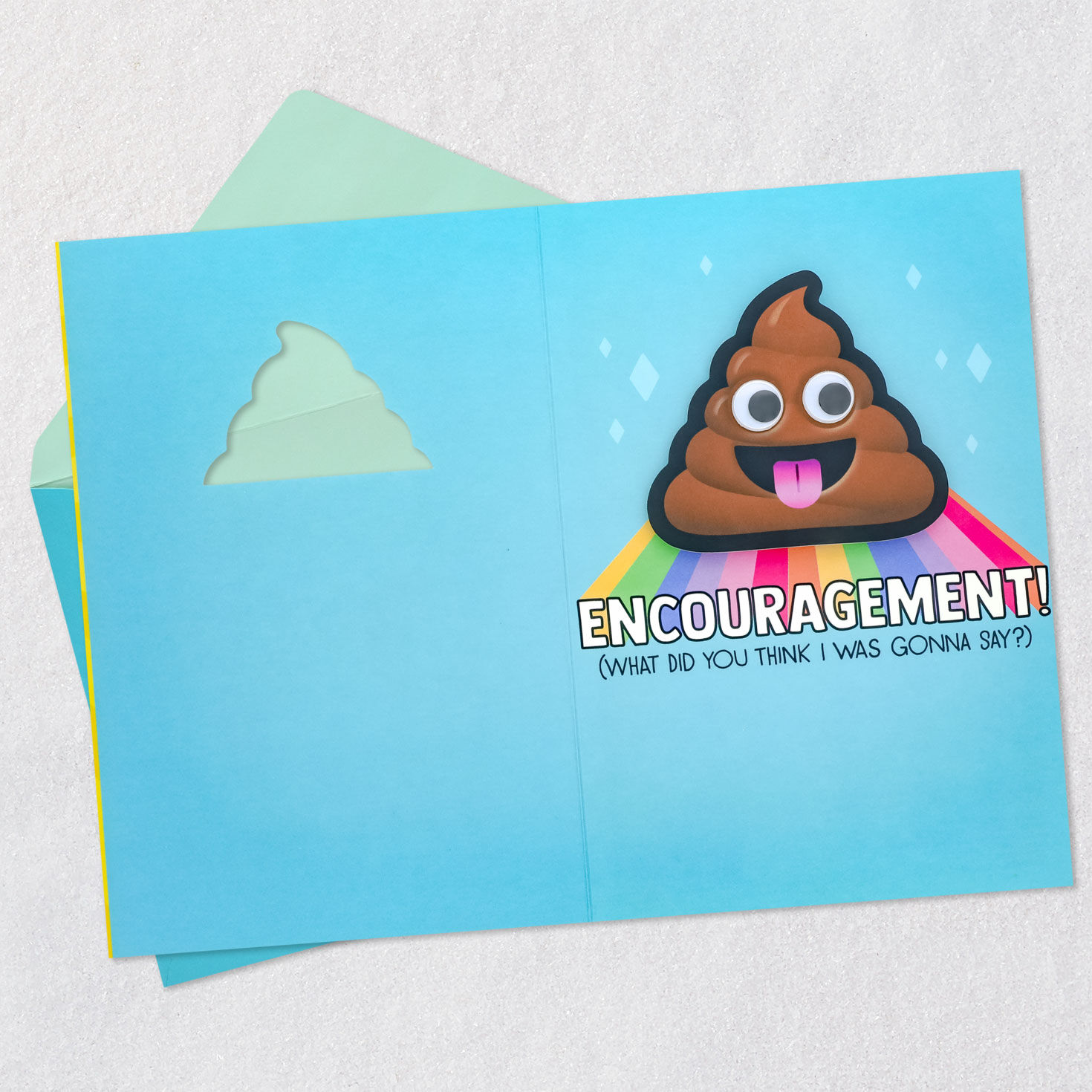 Funny Poop Emoji Get Well Card Open card with envelope image number 3