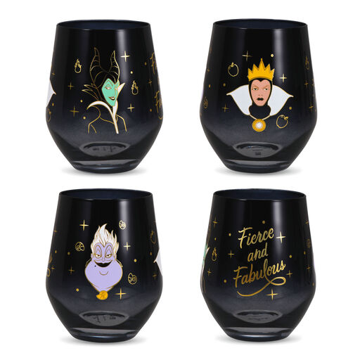Disney Villains Fierce and Fabulous Stemless Wine Glass, 16 oz., 