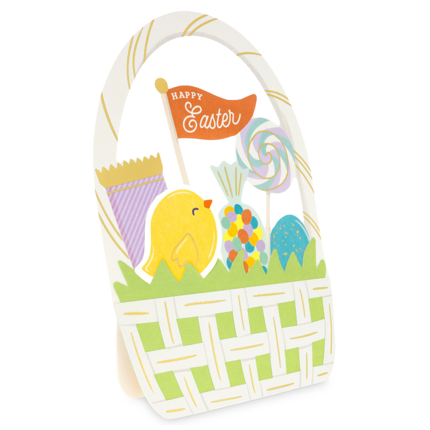Easter Basket with Baby Chick Card card popped up image number 2