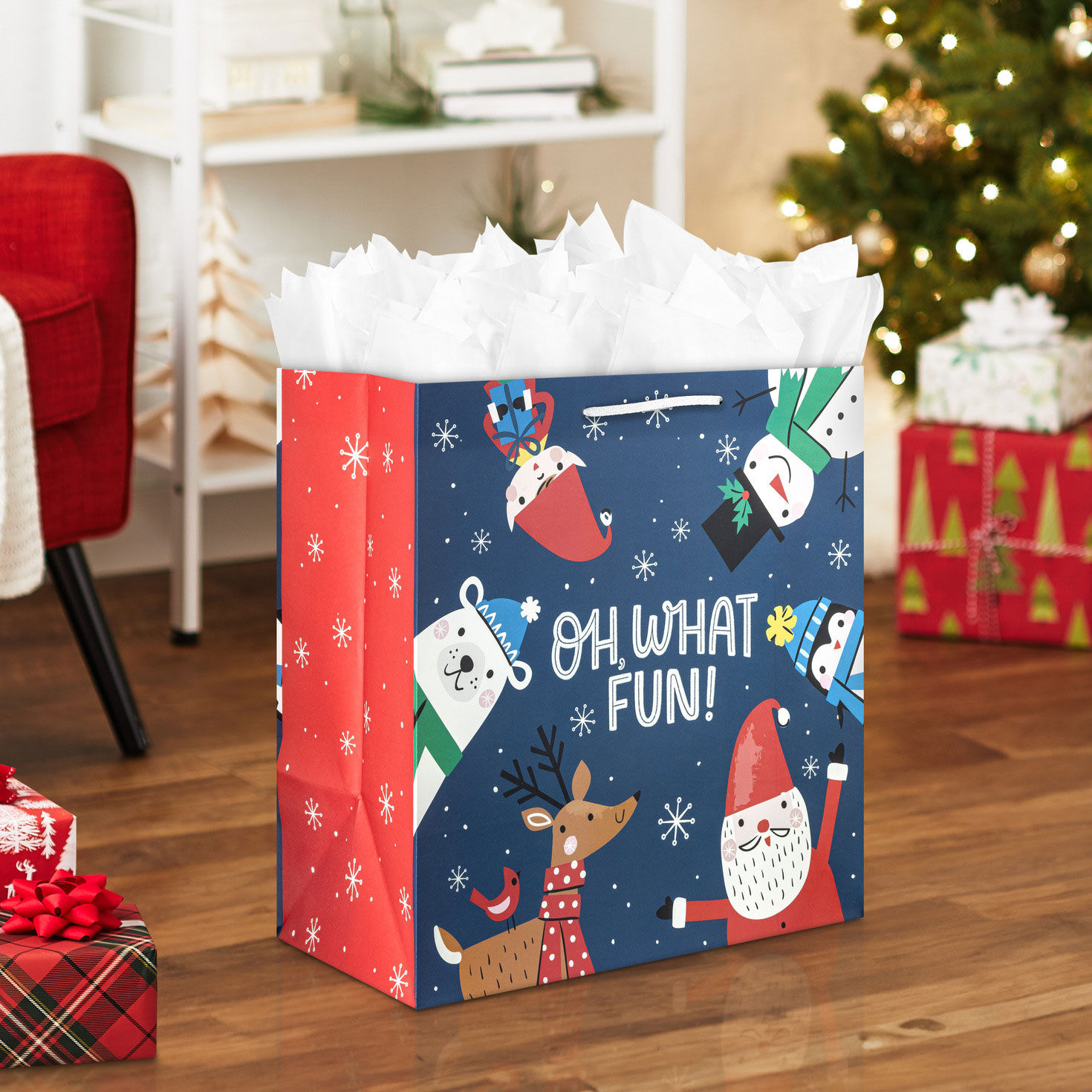 15 Santa and Friends Extra Deep Christmas Gift Bag Gift Bags Hallmark
