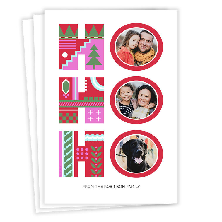 Ho, Ho, Ho Flat Christmas Photo Card