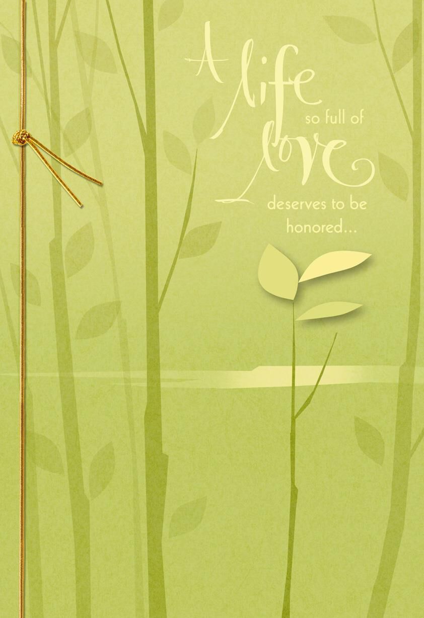 Green Leaves Sympathy Card