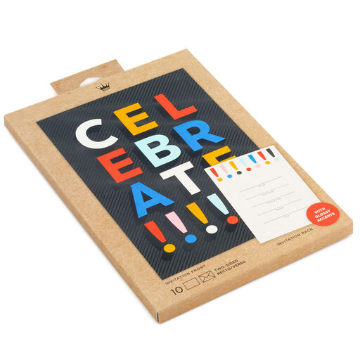 Celebrate! Party Invitations, Pack of 10, 