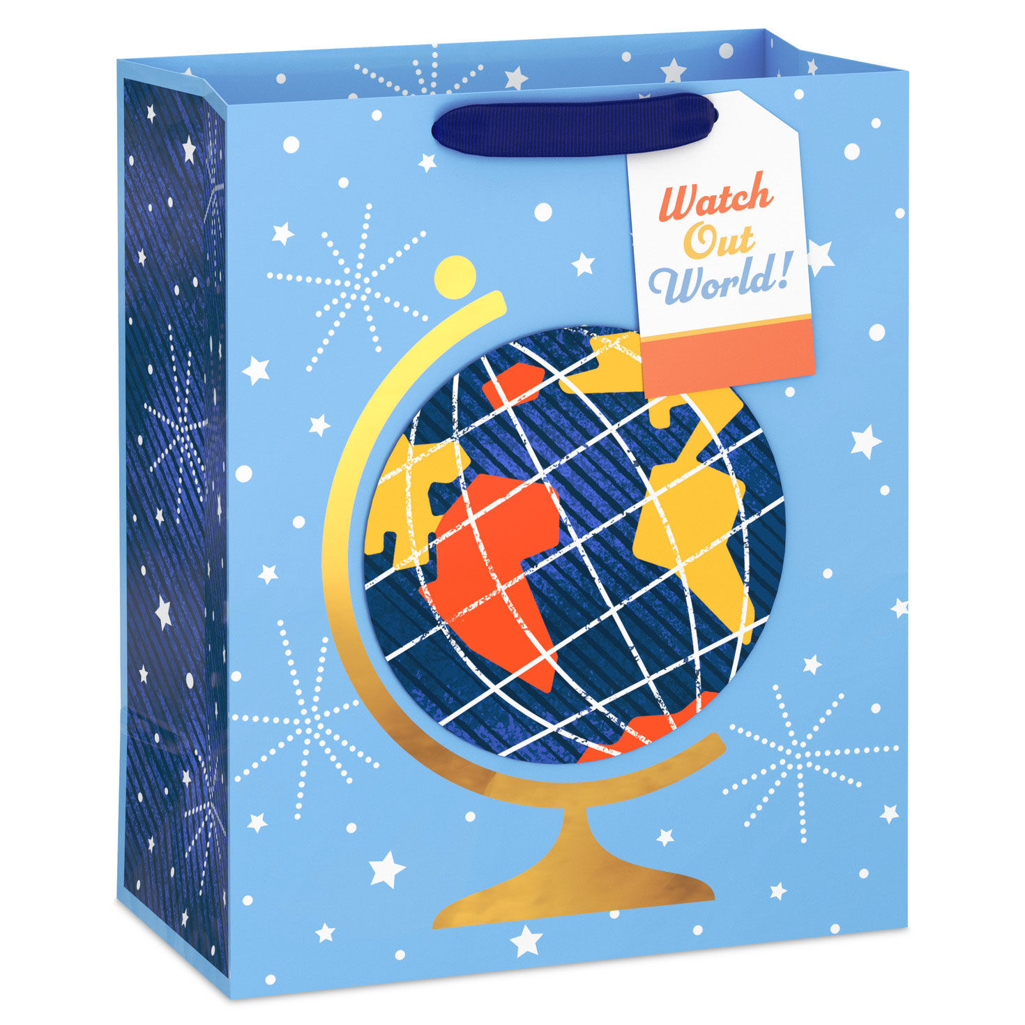 13" Watch Out World Globe Large Graduation Gift Bag