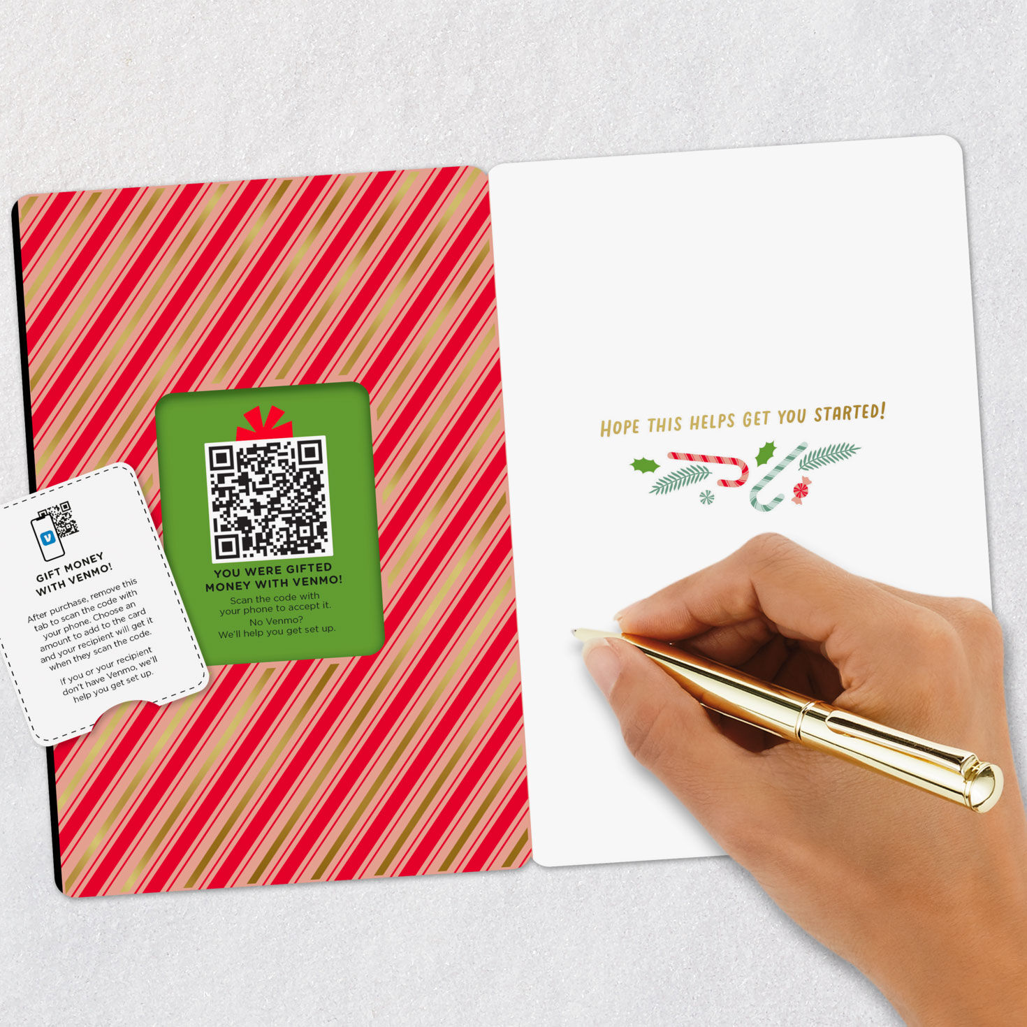 Holiday Candy and Icons Venmo Christmas Card signing card image number 8