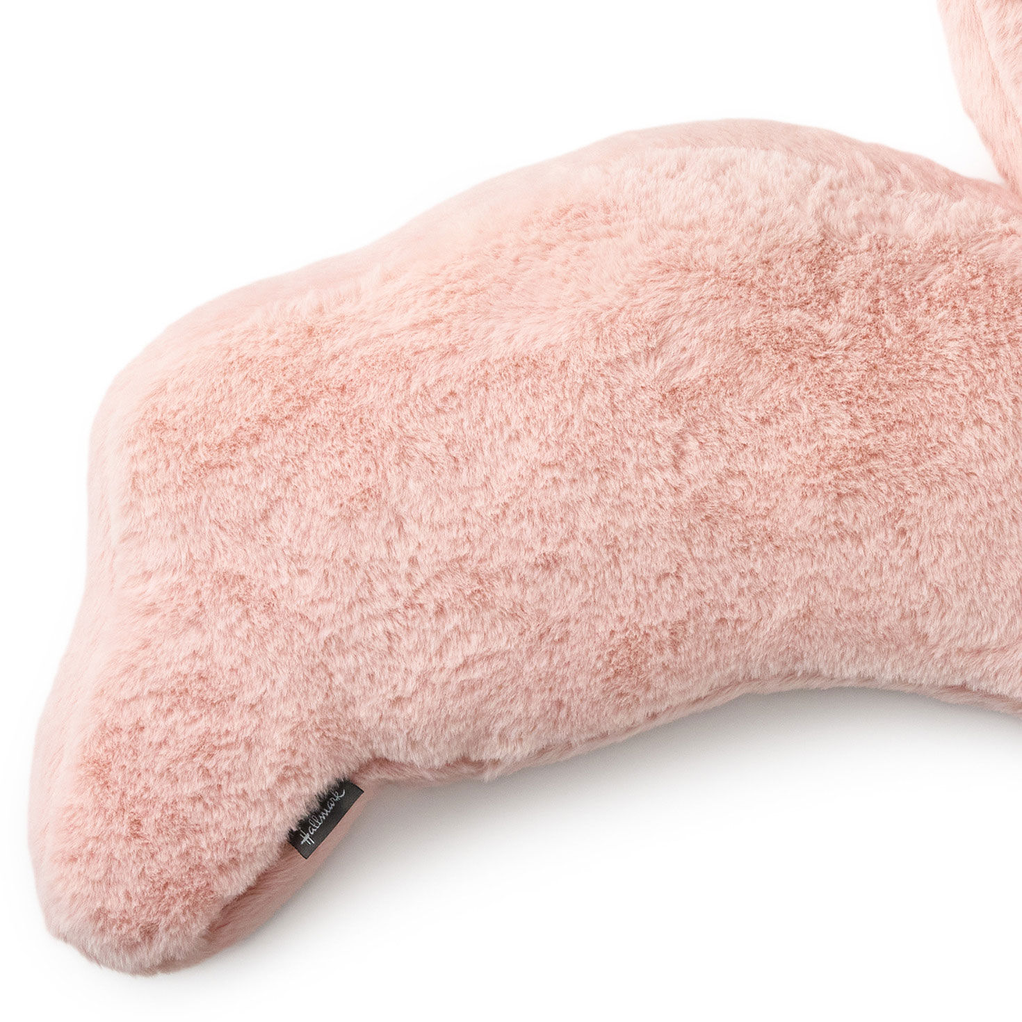 Bunny Shaped Pink Faux Fur Pillow Easter Decor upclose view image number 6