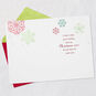 Modern Red and Green Snowflakes Christmas Card Open card with envelope image number 3