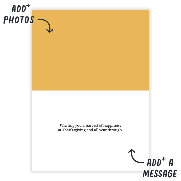 Fall Flowers Border Personalized Thanksgiving Card Open Card indicating personalization image number 3