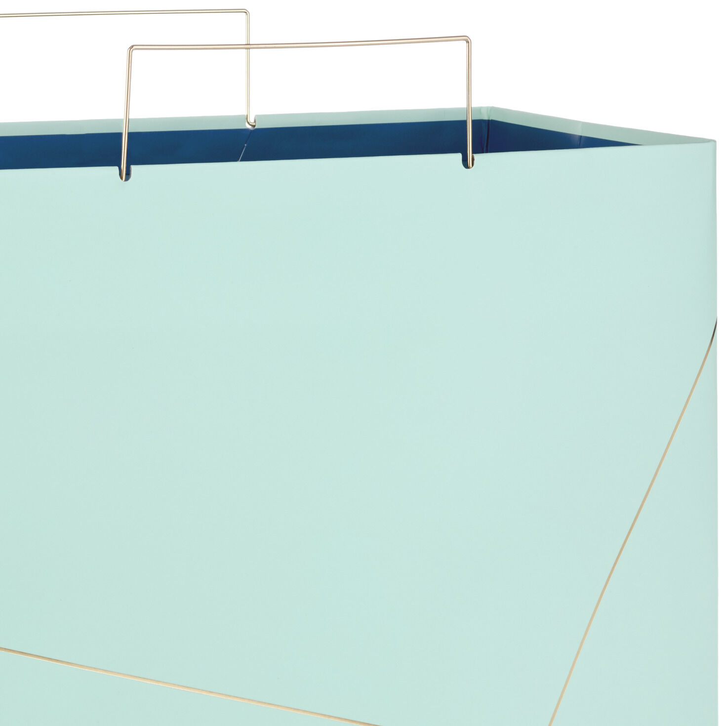 15" Mint Green With Gold Extra-Deep Square Gift Bag, , large image number 4