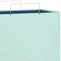 15" Mint Green With Gold Extra-Deep Square Gift Bag, , large image number 4