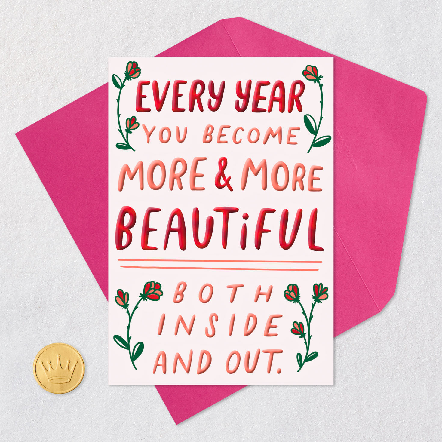 Beautiful Bitch Flowers Funny Birthday Card for Her  image number 5