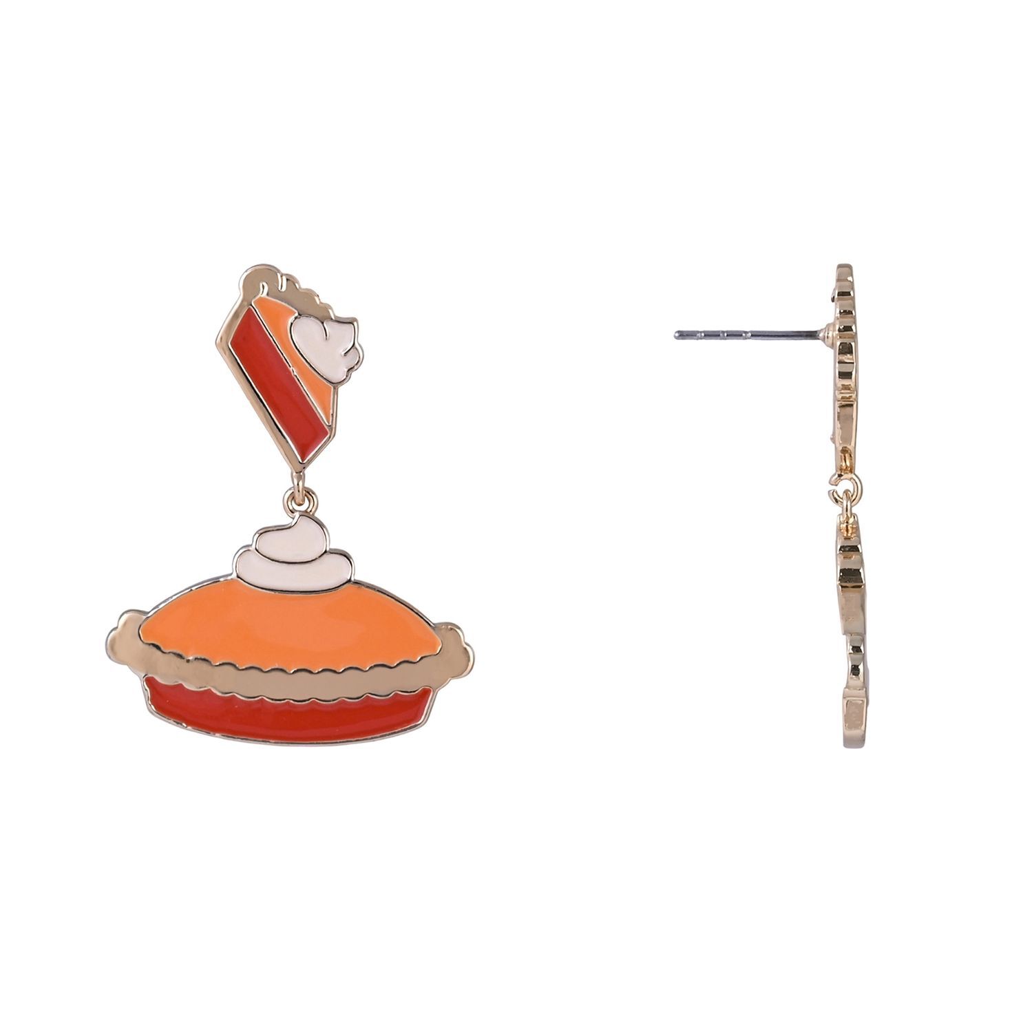 Pumpkin Pie Drop Earrings front and side image number 2