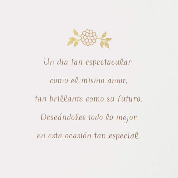 Floral Mr. and Mrs. Spanish-Language Wedding Card for Couple, , large image number 2